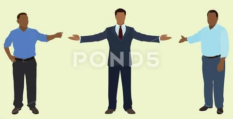 Businessmen Pointing To Something Stock Illustration