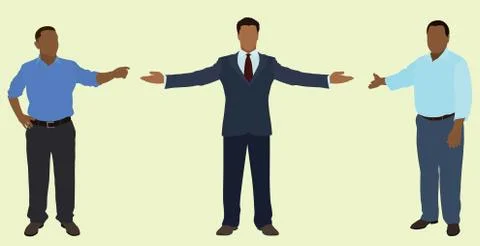 Businessmen Pointing  To Something Stock Illustration