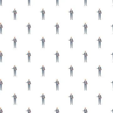 Businessmen professional workers seamless pattern background Illustrazione stock