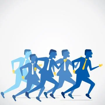 Businessmen run concept vector Stock Illustration