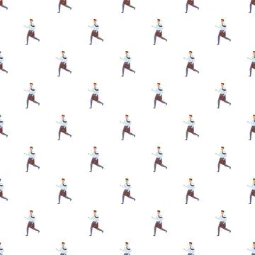 Businessmen running with briefcases in a seamless pattern Stock Illustration