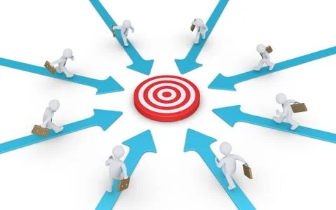 Businessmen running to target Stock Illustration