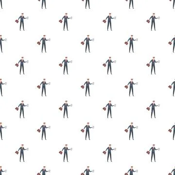 Businessmen seamless pattern holding papers and briefcases Stock Illustration