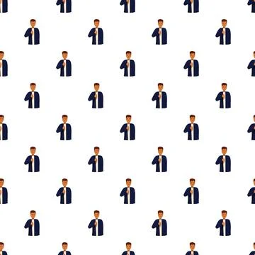 Businessmen seamless pattern showing a confident gesture Stockillustratie