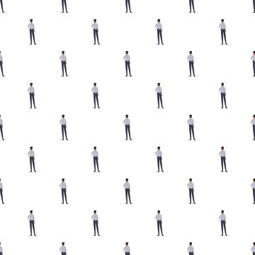 Businessmen seamless pattern showing workforce and employees background Stock Illustration