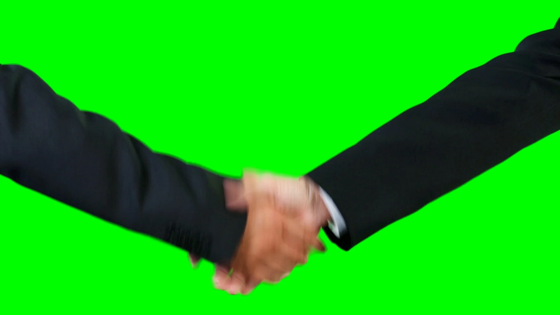 Businessmen shaking hands green screen