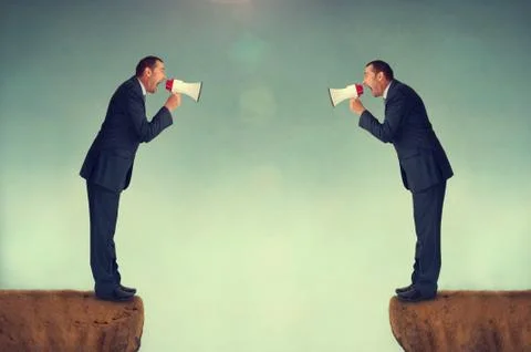 Businessmen shouting Stock Photos