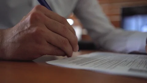 Businessmen sign documents Stock Footage 92218256