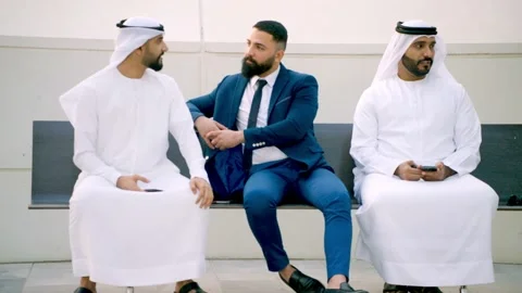 Businessmen sitting on a bench. Stock Footage 237090218