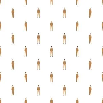 Businessmen standing in repeating pattern on white background Stock Illustration