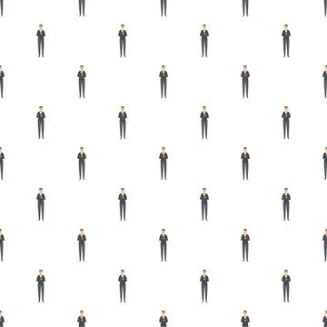 Businessmen in suits standing in a seamless repeating pattern Stock Illustration