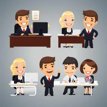 Businessmen at the Table Teamwork Stock Illustration