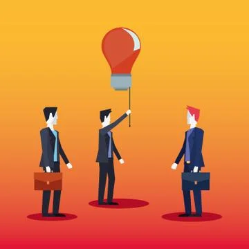 Businessmen teamwork with bulb creativity 스톡 일러스트