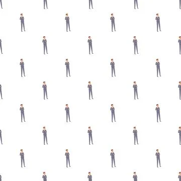 Businessmen thinking posing in a seamless pattern design Stock Illustration