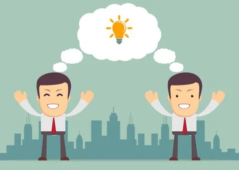 Businessmen thinking . Vector Stock Illustration