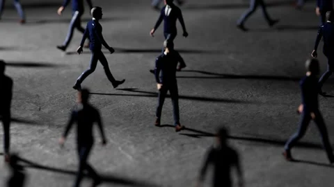 Businessmen walking on a dark surface Stock Footage 310793576