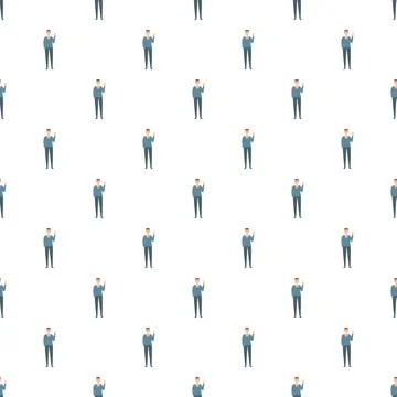 Businessmen waving hand seamless pattern white background イラスト素材