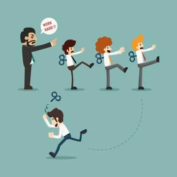 Businessmen with wind-up key Stock Illustration