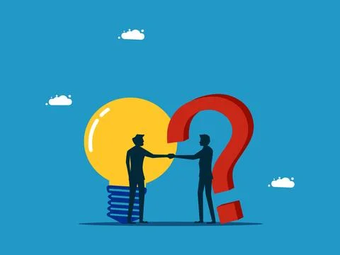 Businessmen work together to solve problems イラスト素材