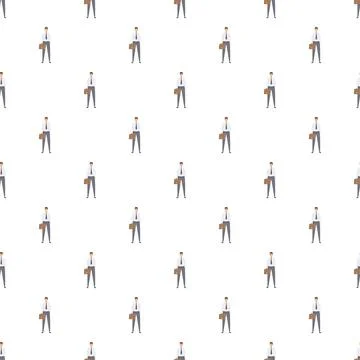 Businessmen working briefcase pattern repeating background concept Stock Illustration