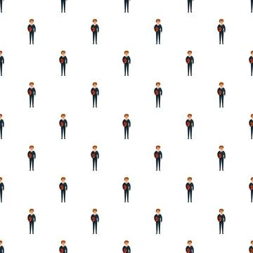 Businessmen working pattern with folders on white background Stock Illustration