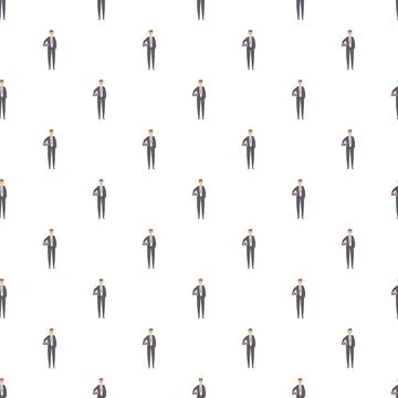 Businessmen working profession seamless pattern background concept Illustrazione stock