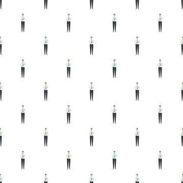Businessmen working seamless pattern on white background Illustrazione stock