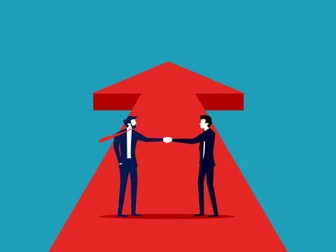 Businessmen working together to create progress and business growth. vector i Illustrazione stock