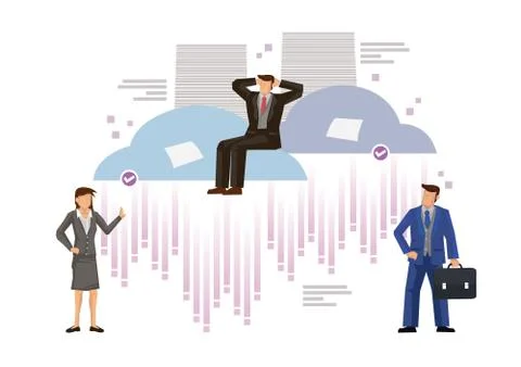 Businesspeople with Cloud Computing Concept. Stock Illustration