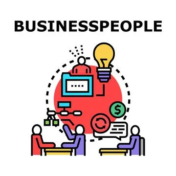 Businesspeople collaborating ideas for project development and strategy Stock Illustration
