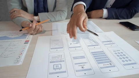 Businesspeople Creating App Design Stock Footage 106264994