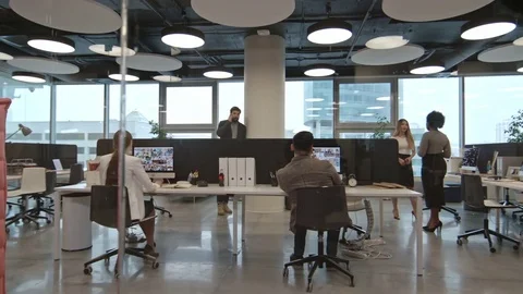 Businesspeople Working in Modern Office Stock Footage