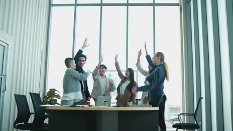 Businessperson commitment, partnership, and professional team in firm meeting. Stock Footage 330984959