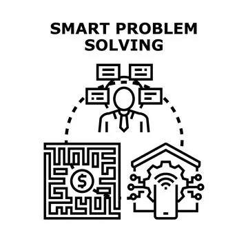 Businessperson connecting ideas for smart problem solving concept Stock Illustration