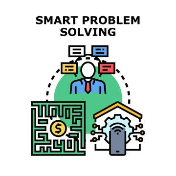 Businessperson connecting ideas for smart problem solving concept Stock Illustration