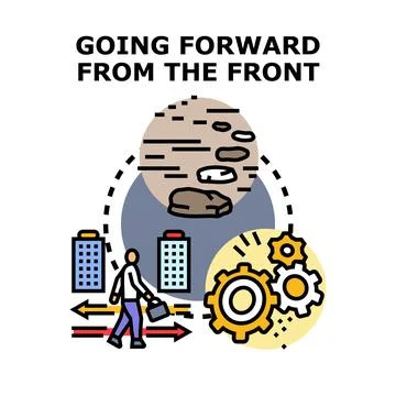 Businessperson moving forward, developing strategy for progress Stock-Illustration