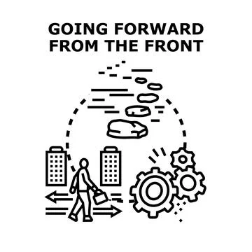 Businessperson moving forward, developing strategy for progress Stock Illustration