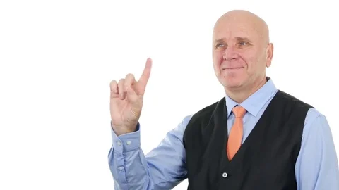 Businessperson smiling Make Hand Finger Gestures Which Means Negation Stock Footage