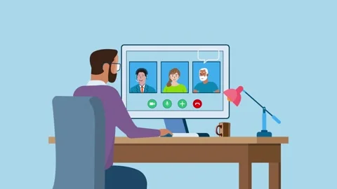 Businessperson is videoconferencing to discuss planning while working from home. Stock Footage 272187256