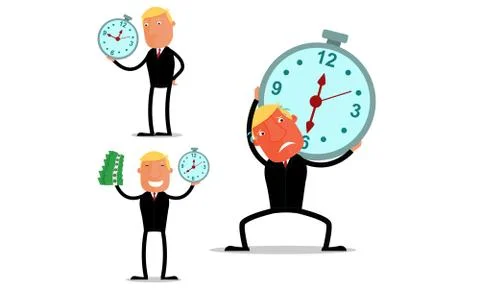 Businesssman in time Illustrazione stock