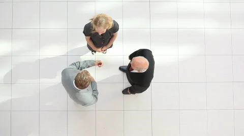 Businessteam perspective from top Stock Footage 494435