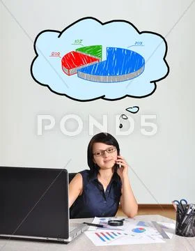 Businesswoman and chart Stock Photos