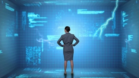 Businesswoman and program codes Stock-Footage 108871733