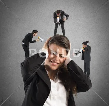 Businesswoman annoyed by screams Stock Photos