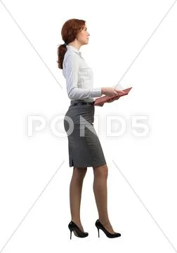 Businesswoman with book Stock Photos