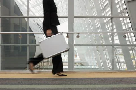 Businesswoman carrying briefcase Stock Photos