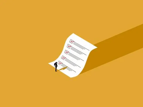 Businesswoman checked the documents. Stock Illustration
