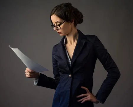 Businesswoman  with documents Stock Photos