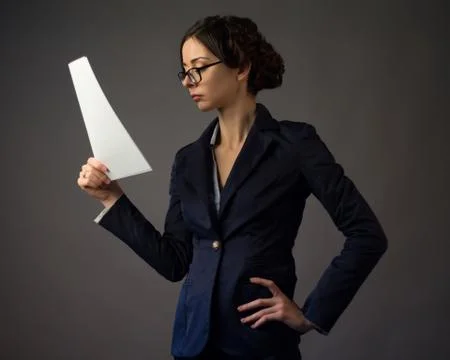 Businesswoman  with documents Stock Photos