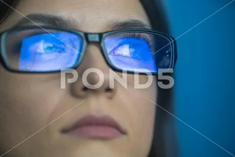 The businesswoman in glasses Stock Photos